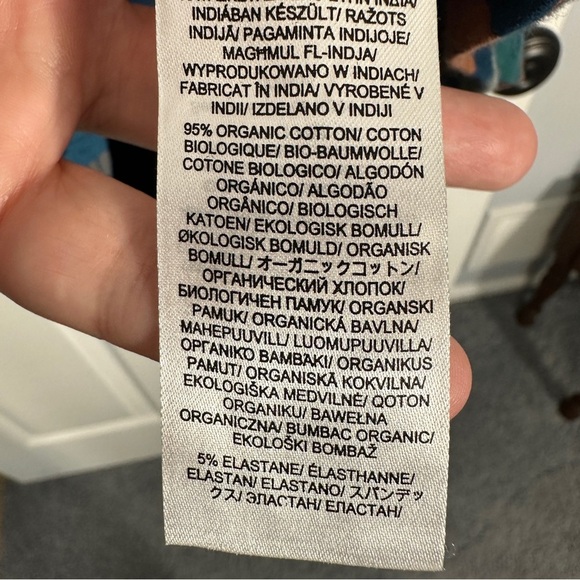 Seasalt Cornwall size 10 US Tall Waves tunic, teal w/leaf pattern, fall, autumn - Picture 7 of 12